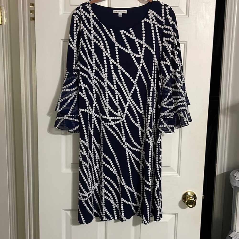 Excellent Condition Smoke Free Home Navy & White Dress